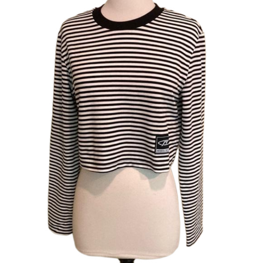 NWT MO & CO Striped Crop Top Size Small